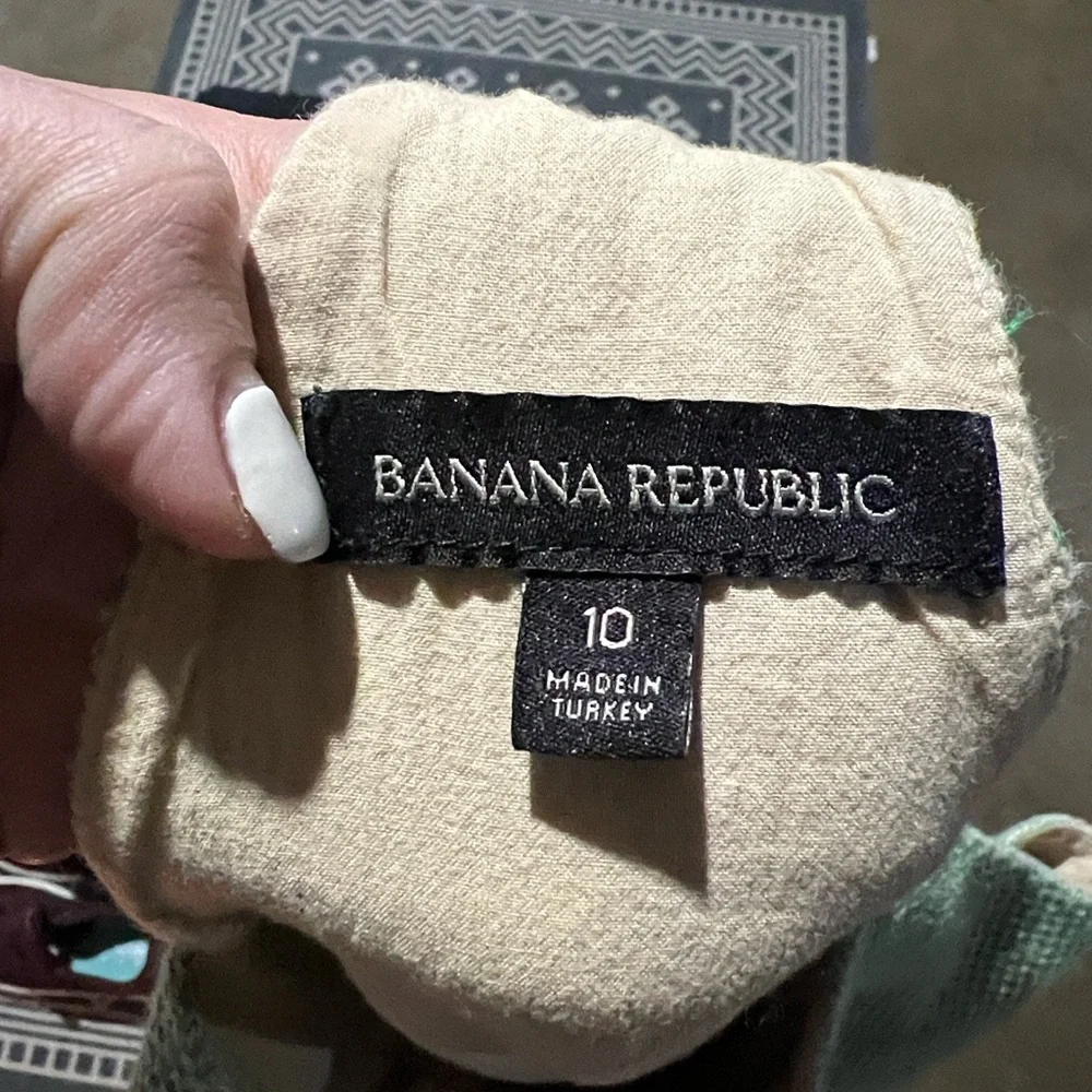 Banana Republic Elegant pep plum Green Sleeveless Top cotton linen blend 10 - Picture 10 of 11